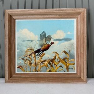 Vintage Richard Bishop 3D 3 Dimensional Framed Pheasant Picture Den Cottage Core